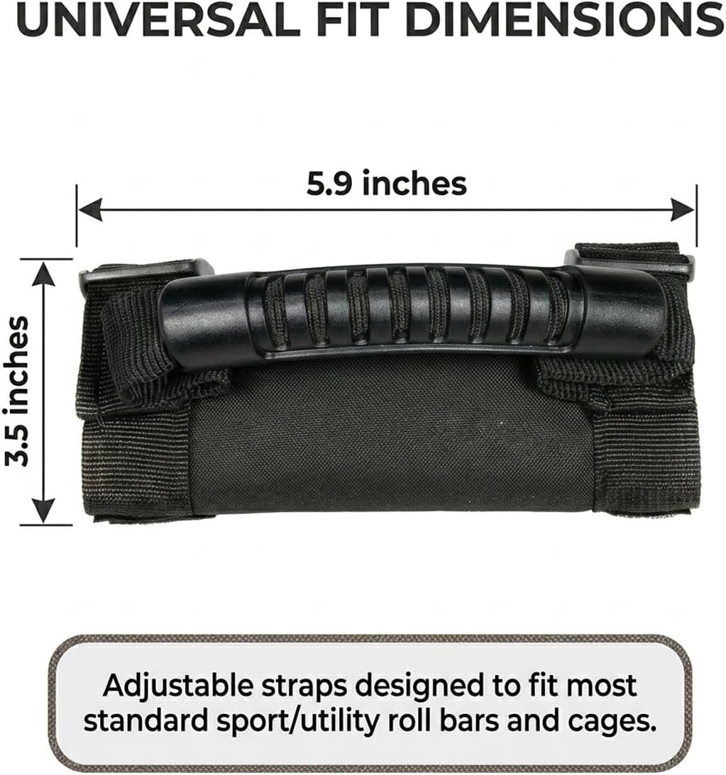 Roll Bar Grab Handles for Can-Am Defender 6×6 HD10 XT 2021–2026– Heavy-Duty Padded Straps for Side-by-Side Off-Road Vehicles, Secure Grip & Passenger Safety