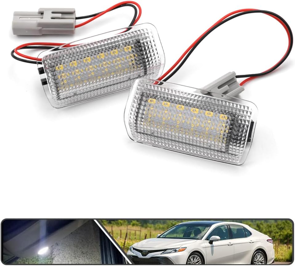 2Pcs LED Courtesy Door Light for Toyota 4Runner Camry Prius Tundra Sienna Avalon Lexus IS ES GS LS RX GX LX Powered by High Power SMD Xenon White LED Error Free