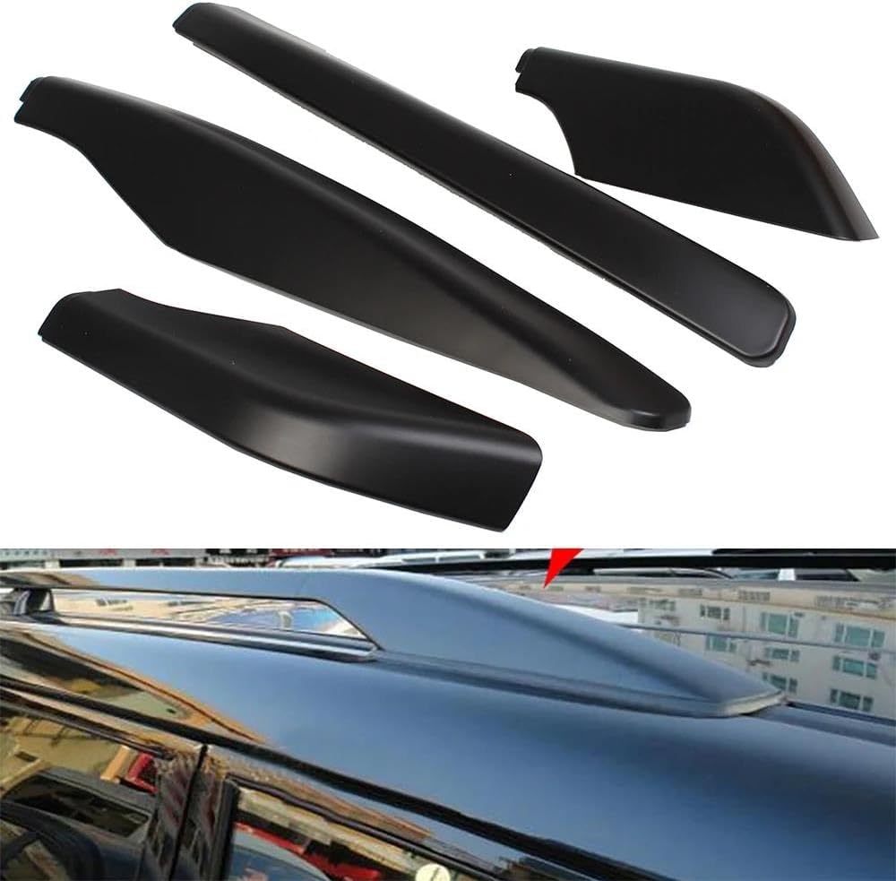 Rooftop Cargo Carrier for Mitsubishi for Pajero for V80 2009-2017 2018 Black ABS Roof Rack Bar Rail End Protection Cover Shell Replace 4PCS Roof Racks Boxes