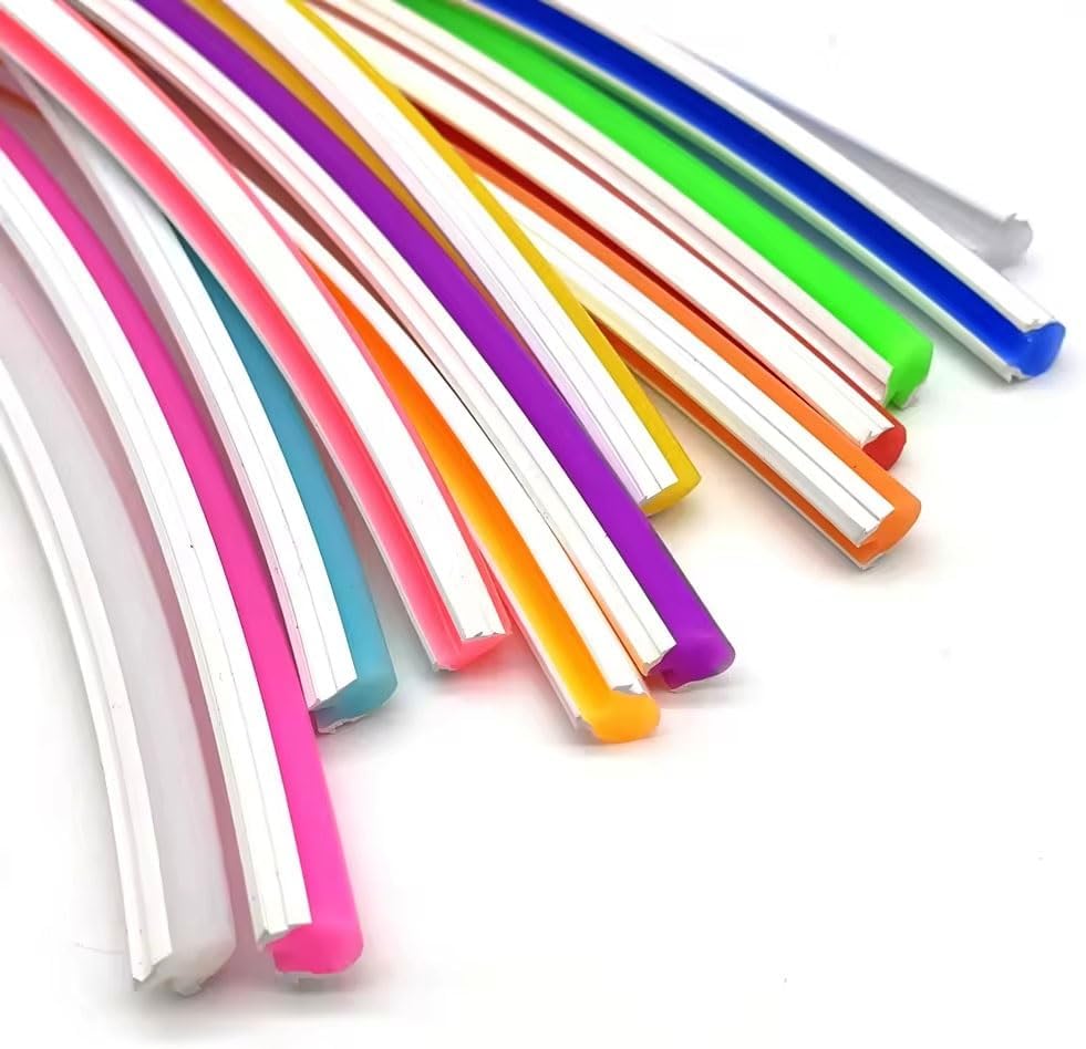 Flexible 6mm Silicone Neon Strip Tube - 1m Bendable Light Channel,1pcs | Orange