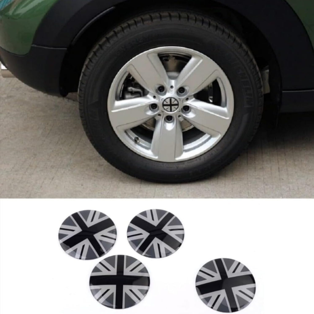 4PC Epoxy Car Styling Wheel Center Hub Caps Emblem Badge Replacement for MINI Cooper (Union Jack G)