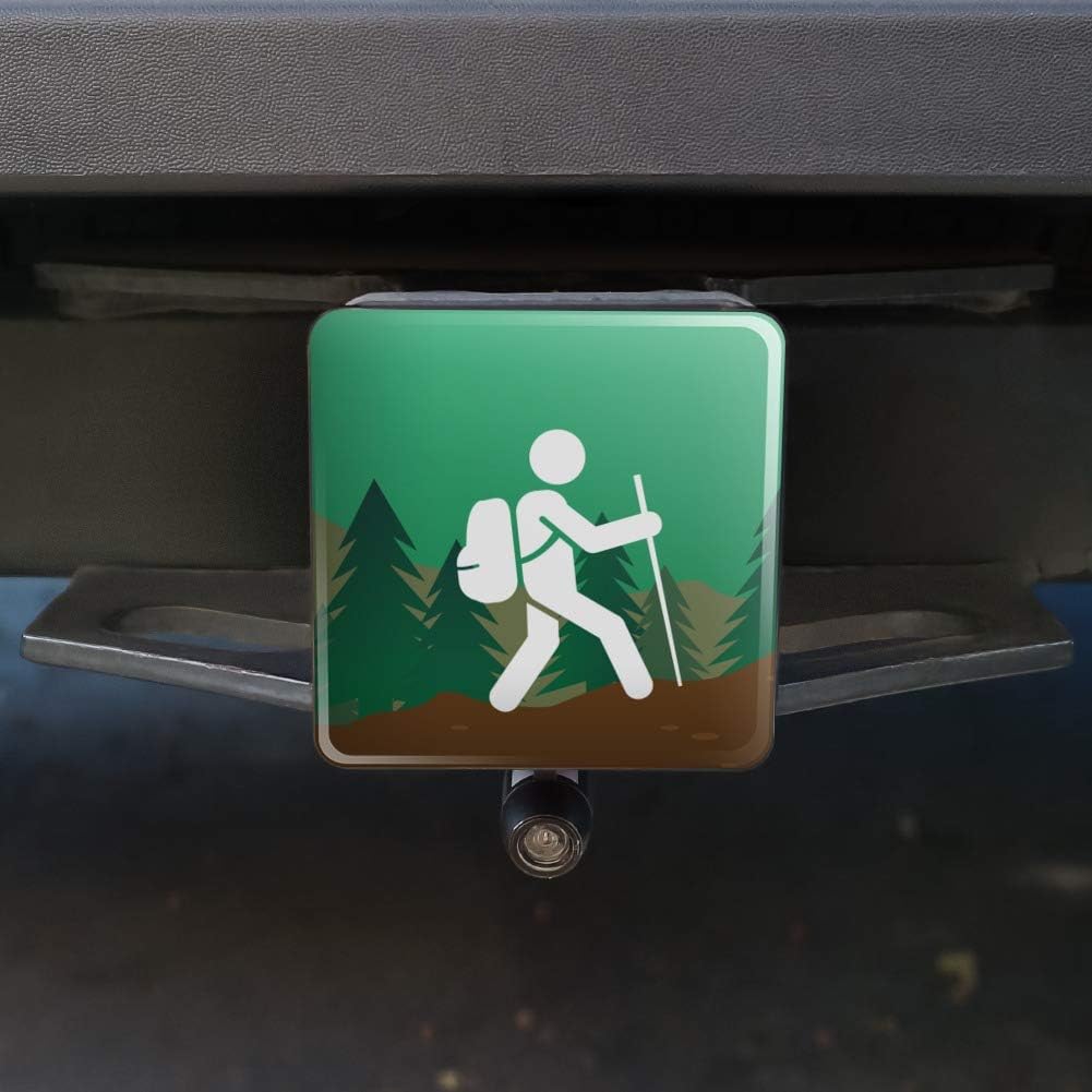 GRAPHICS & MORE Hiker Hiking Symbol Mountain Nature Tow Trailer Hitch Cover Plug Insert 1 1/4 inch (1.25")