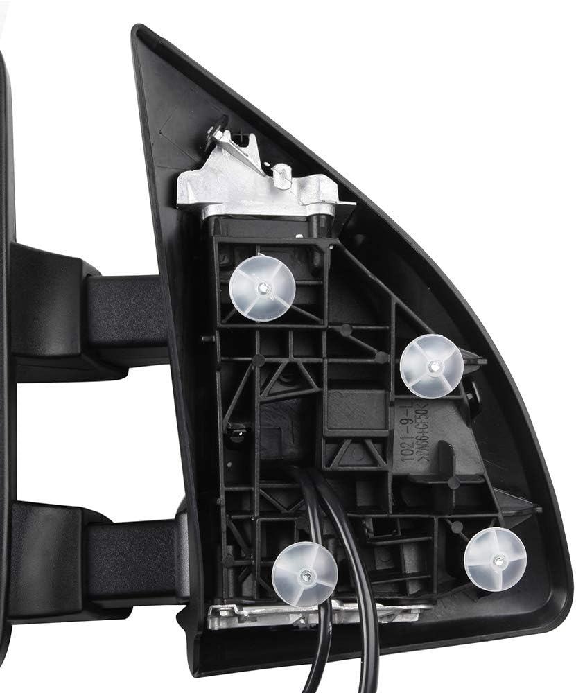 A Pair Heated Towing Mirrors Fits 2003-2007 for F250 for F350 for F450 for F550 Super Duty Series, Power Adjusted View Mirror with LED Turn Signal Light