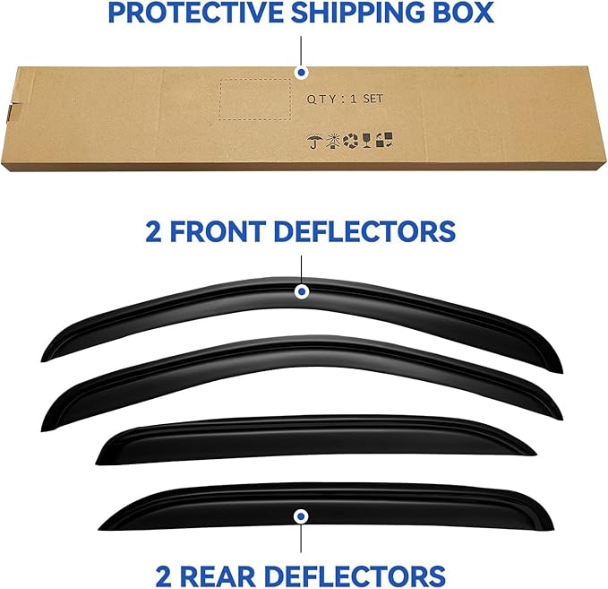 Window Visors Rain Guards for 2007-2013 Chevy Silverado/GMC Sierra - Image 6