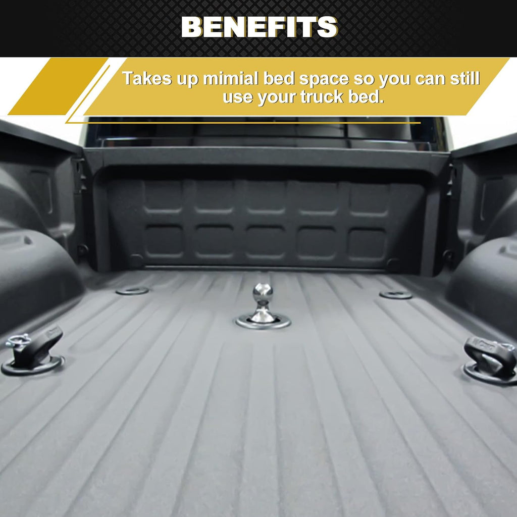 60617 Puck System Gooseneck Safety Chain Anchors, Compatible with 2013-2026 Dodge RAM 2500 3500, Cast Steel Gooseneck Hitch Safety Anchors with Carbide Black Powder Coat Finish, 30000 lbs GTW, 2 PCS