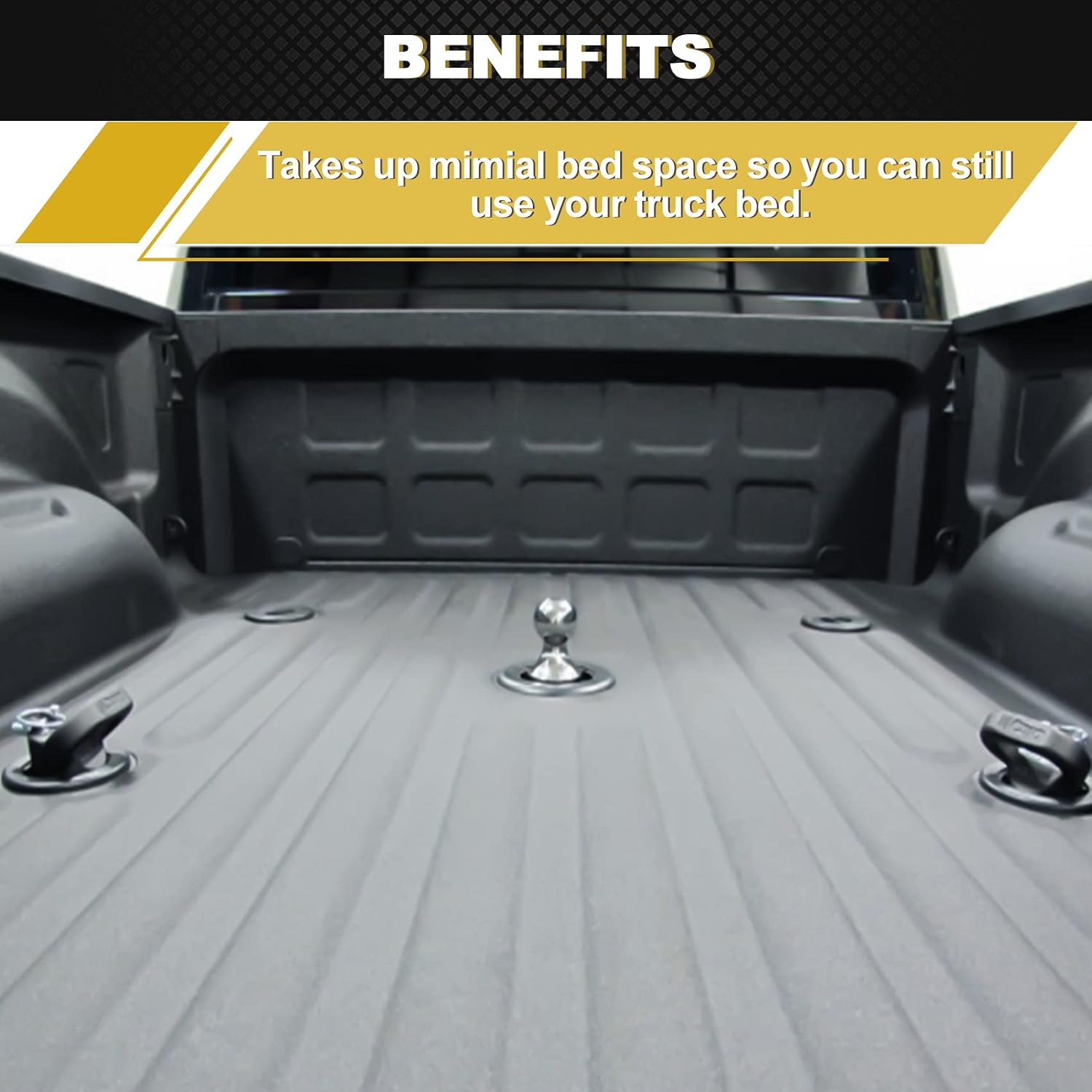 60617 Puck System Gooseneck Safety Chain Anchors, Compatible with 2013-2026 Dodge RAM 2500 3500, Cast Steel Gooseneck Hitch Safety Anchors with Carbide Black Powder Coat Finish, 30000 lbs GTW, 2 PCS