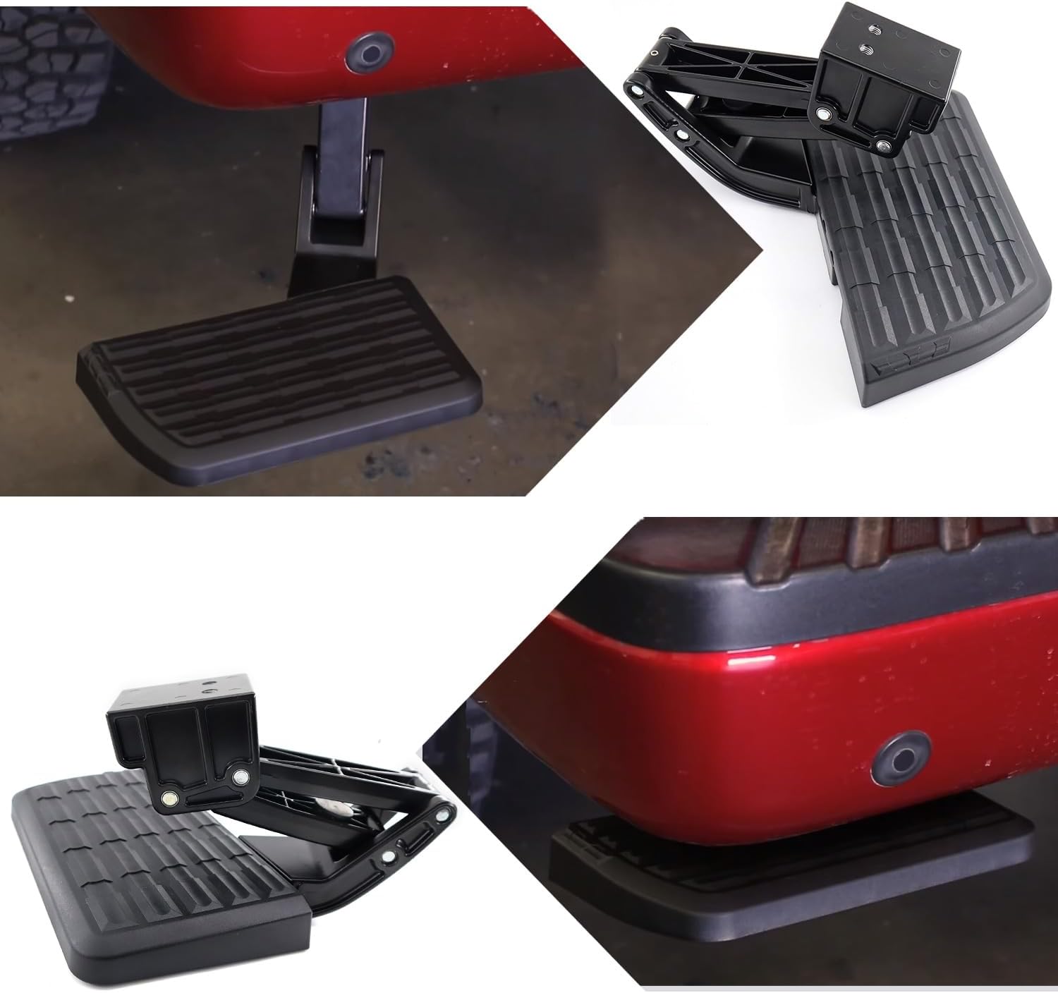 75302-01A Rear Bed Step Retractable Bumper Step for Ford F150 2006-2014, Folding Truck Tailgate Step