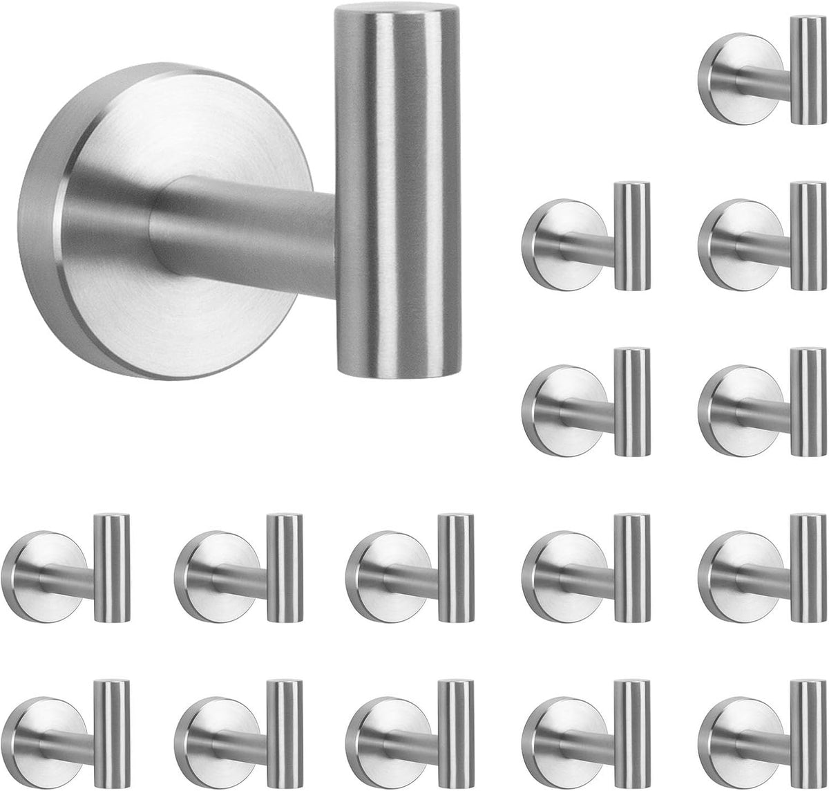 NearMoon Bath Towel Hooks- SUS 304 Stainless Steel Robe Hook Holder, Heavy Duty