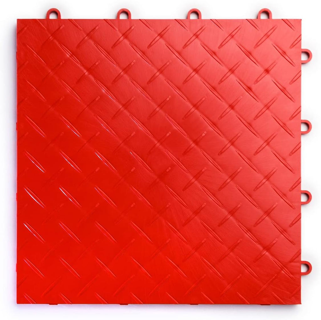 Big Floors RaceDeck Diamond Plate Design, Durable Interlocking Modular Garage