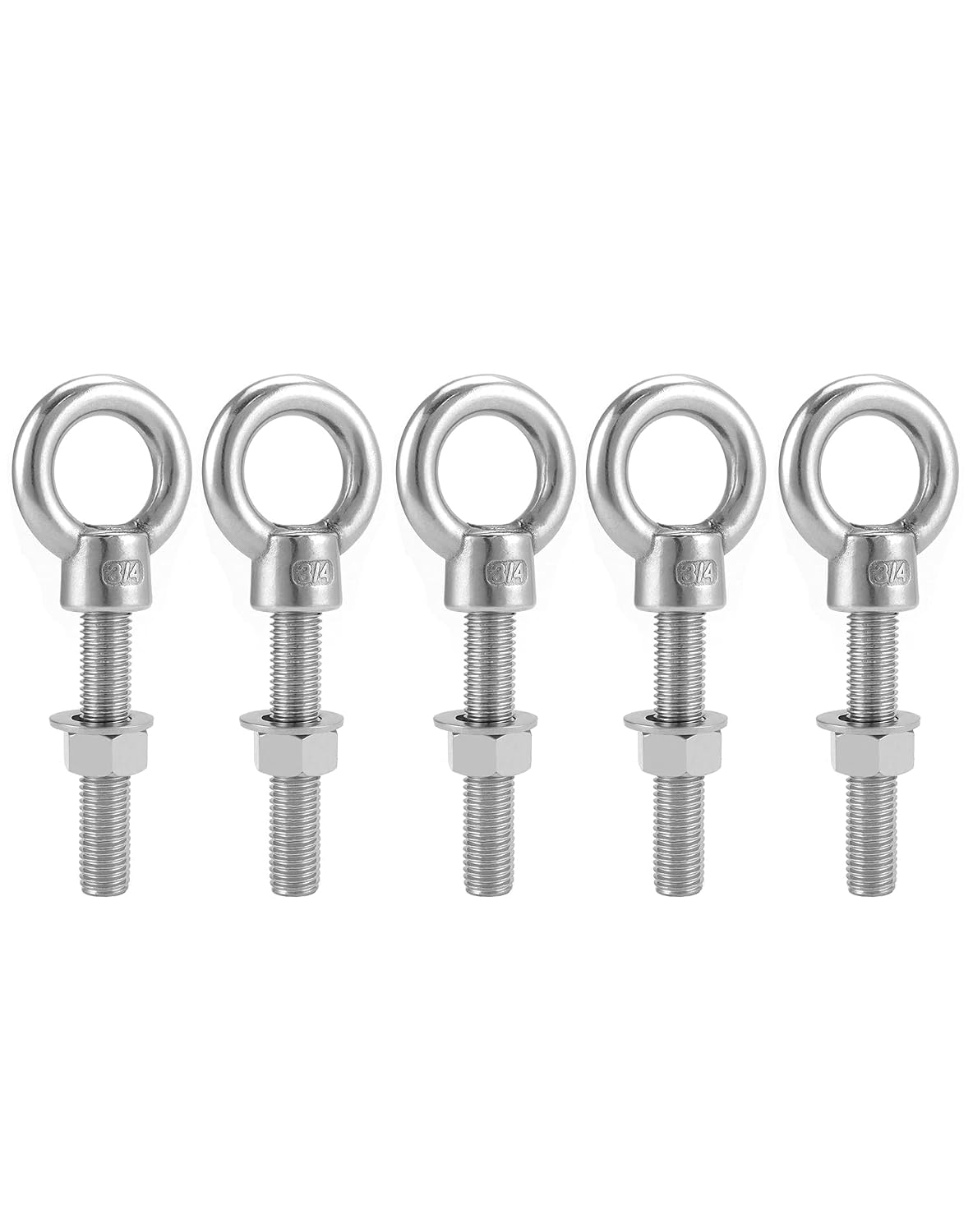 qwork stainless steel shoulder eye bolts 3/4"-10 x, main product view