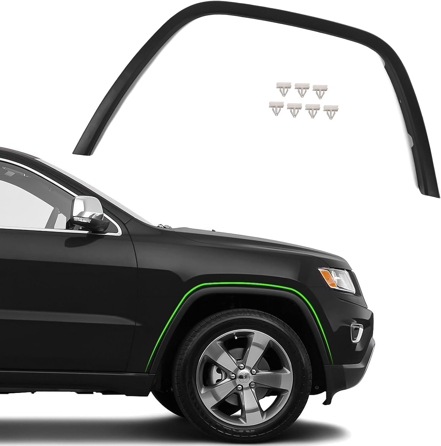 JOLONG Front Right Fender Flare for Jeep Grand Cherokee 2011-2016 | Textured Black Wheel Arch Trim Molding Passenger Side Replacemnet for Fender Cover CH1291106 1MP38RXFAE