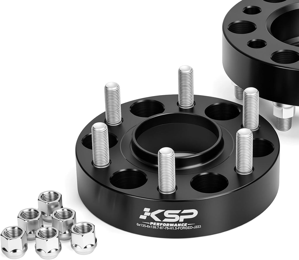 KSP 6X135 to 6x5.5 Conversion Spacer, Change Bolt Pattern Wheel Adapter fit Silverado Ram Wheel Install on F150 Vehicle with 87.1mm Hub Bore, Front and back are widen by 3in (each 1.5")14x1.5 Stud