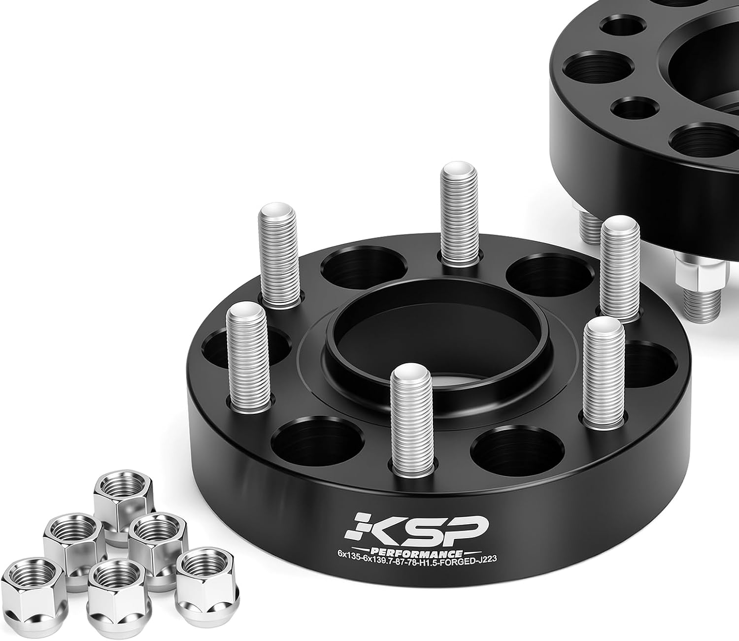 KSP 6X135 to 6x5.5 Conversion Spacer, Change Bolt Pattern Wheel Adapter fit Silverado Ram Wheel Install on F150 Vehicle with 87.1mm Hub Bore, Front and back are widen by 3in (each 1.5")14x1.5 Stud