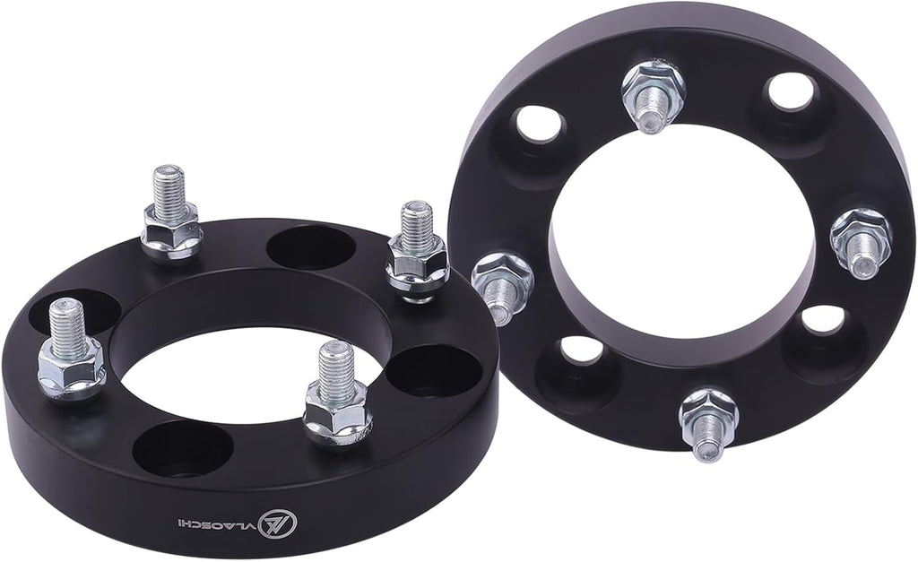 Black Forged 4x4 Wheel Spacers 1 Inch with M12x1.25 Studs Compatible with Yamaha Golf Cart (4x101.6 Bolt Pattern 68.5mm Center Bore) - Pack of 4