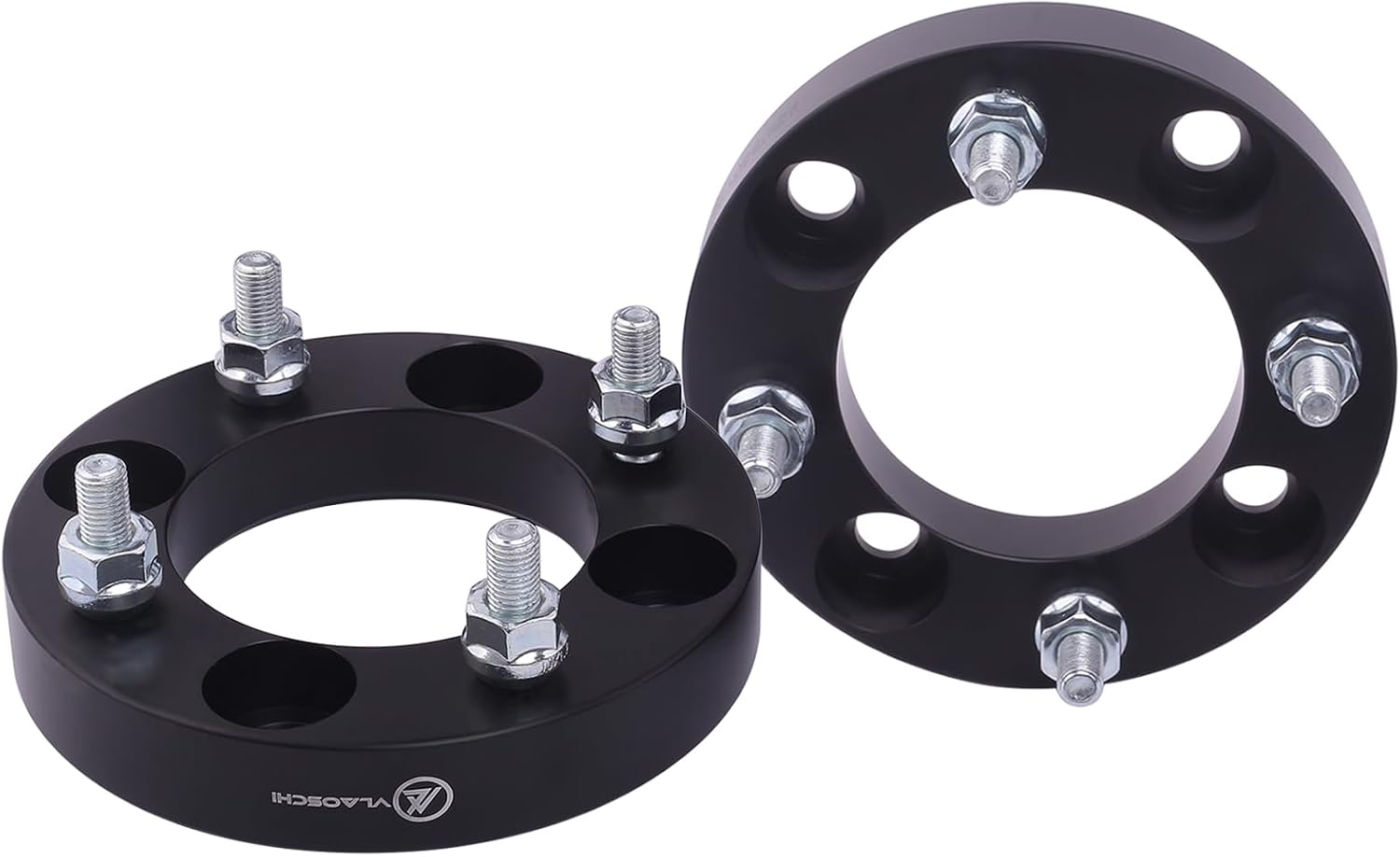 Black Forged 4x4 Wheel Spacers 1 Inch with M12x1.25 Studs Compatible with Yamaha Golf Cart (4x101.6 Bolt Pattern 68.5mm Center Bore) - Pack of 4