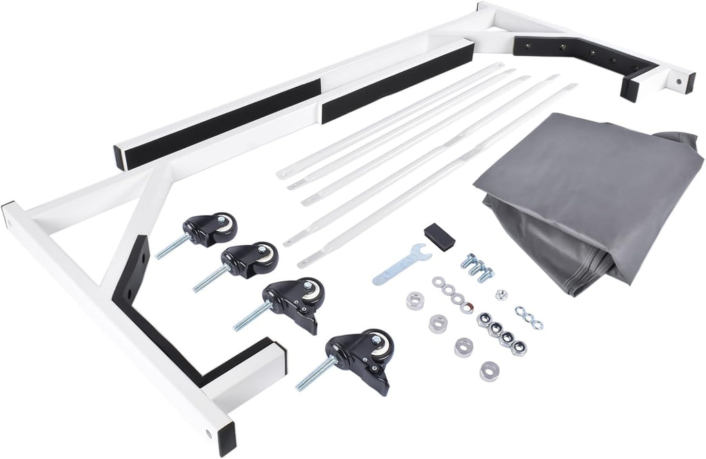 Hard Top Storage Cart with Cover Replacement for Chevy Corvette C1 C2 C3 C4 | Replacement for Mercedes W121 W113 W194 R107 R129, TC107WHITE, HS1000W