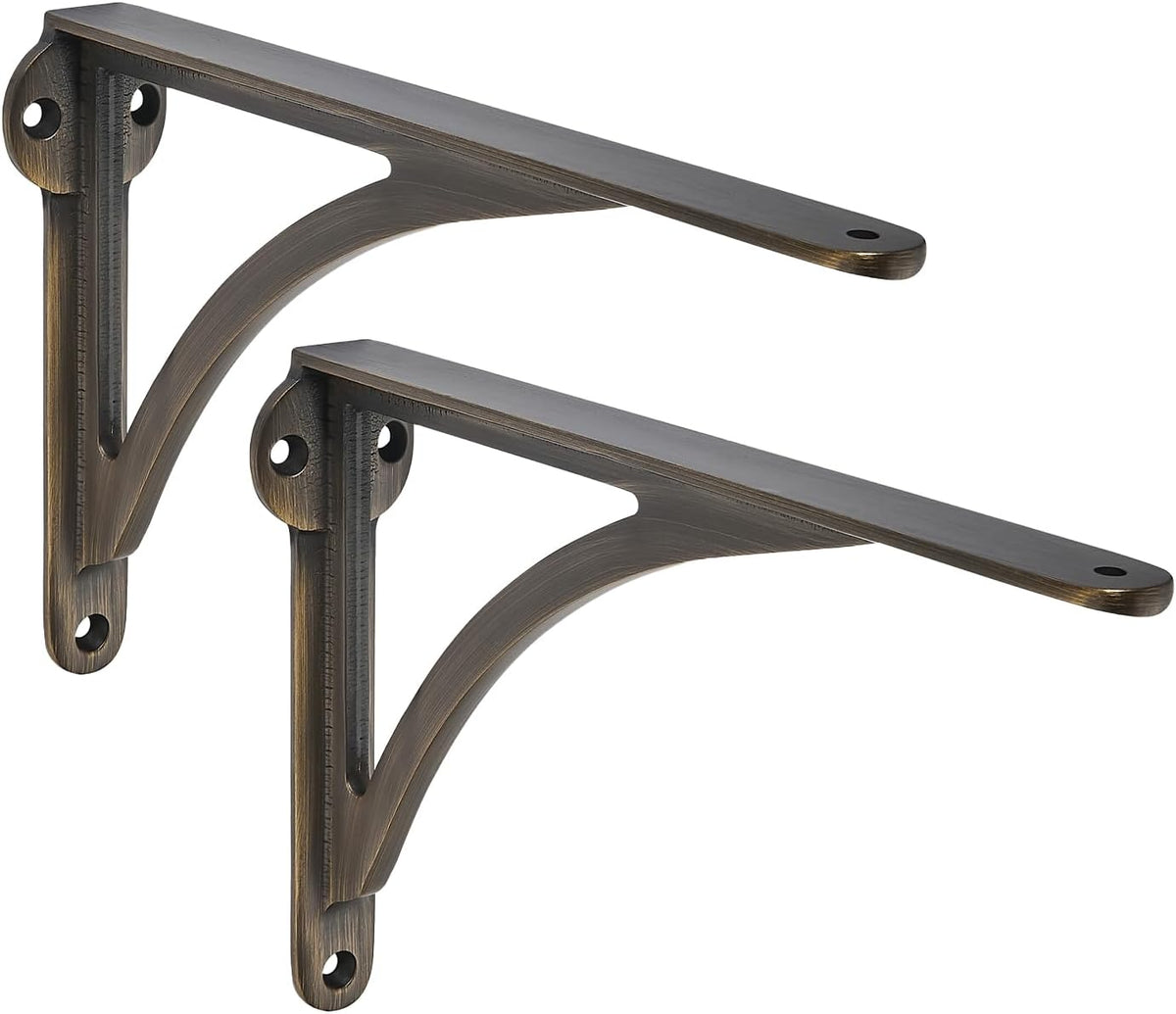 khtumeware 100% solid brass decorative shelf brackets, 4.5-inch, main product view