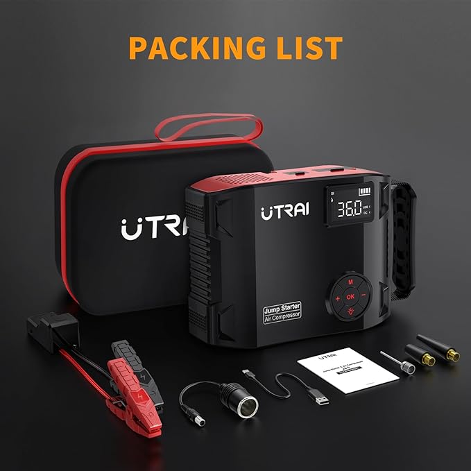 UTRAI Jump Starter with Air Compressor, 6000A 27000mAh Car Starter Jump Box - Image 8