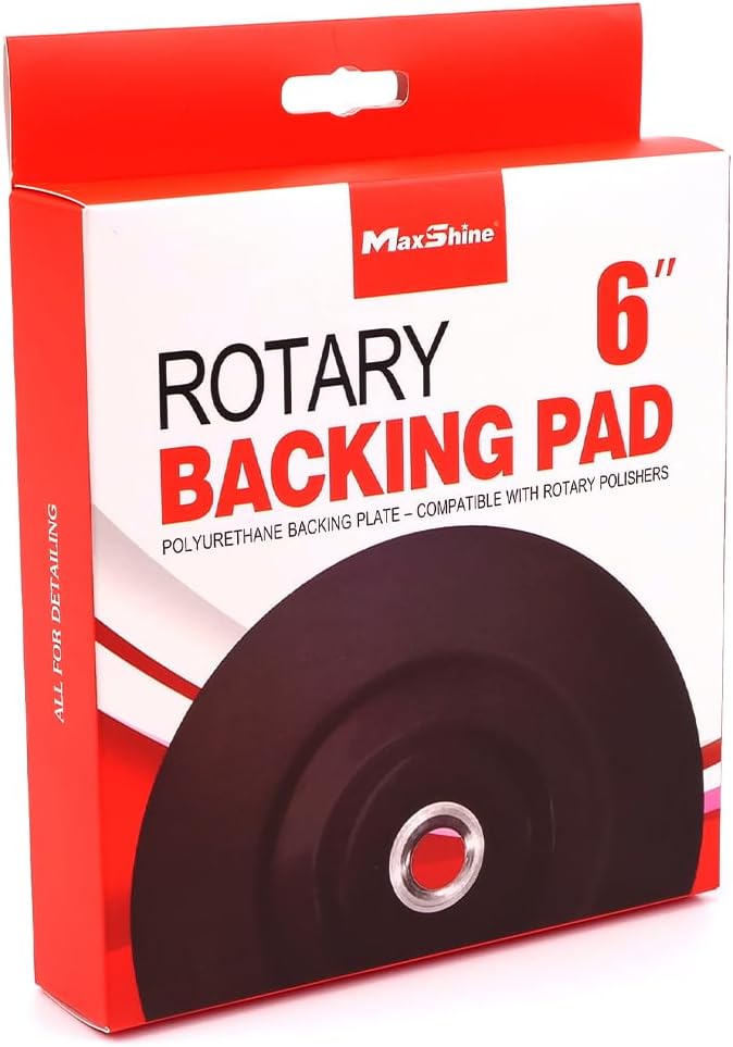 Maxshine 6" Universal Hook & Loop Rotary Backing Pad Polishing Plate (152mm) - Compatible with Universal Rotary Polishers - Sanding, Polishing, Buffing - Professional Grade for Car Care Detailing