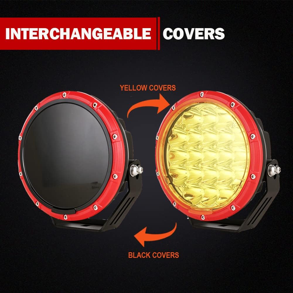 7 Inch Round LED Offroad Lights Red 210W 32000LM LED Off Road Lights