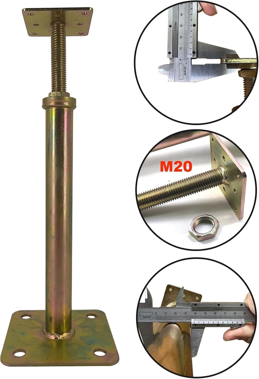6 PCS House Floor Jacks Post Pole for Leveling, 11" - 16" Height Range, 6 ton Min and Max Height Capacity, Galvanized, 6 Pack