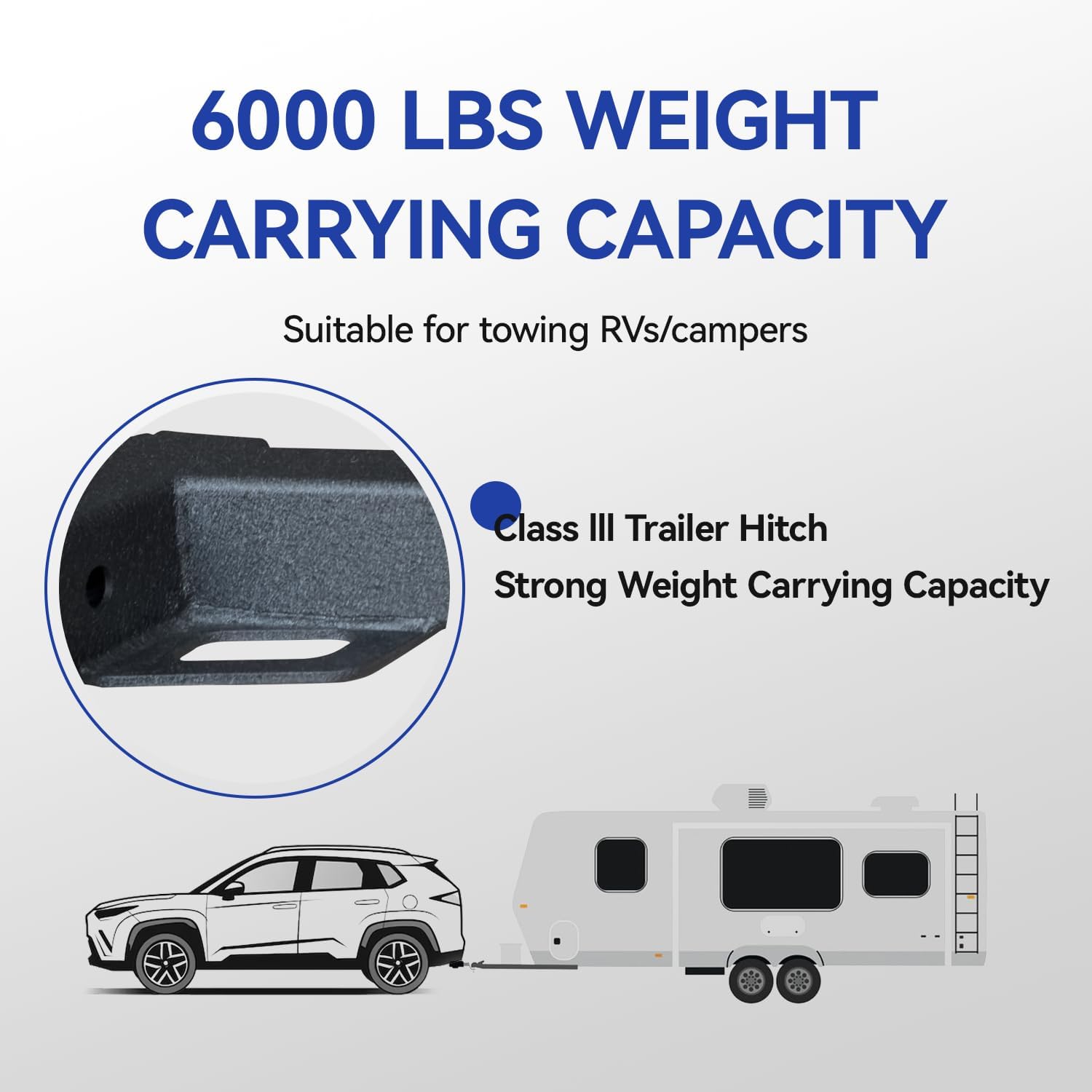 Class 3 Trailer Hitch Black Compatible with 2017-2025 CR-V 2” Hitch Receiver (Except EXL)