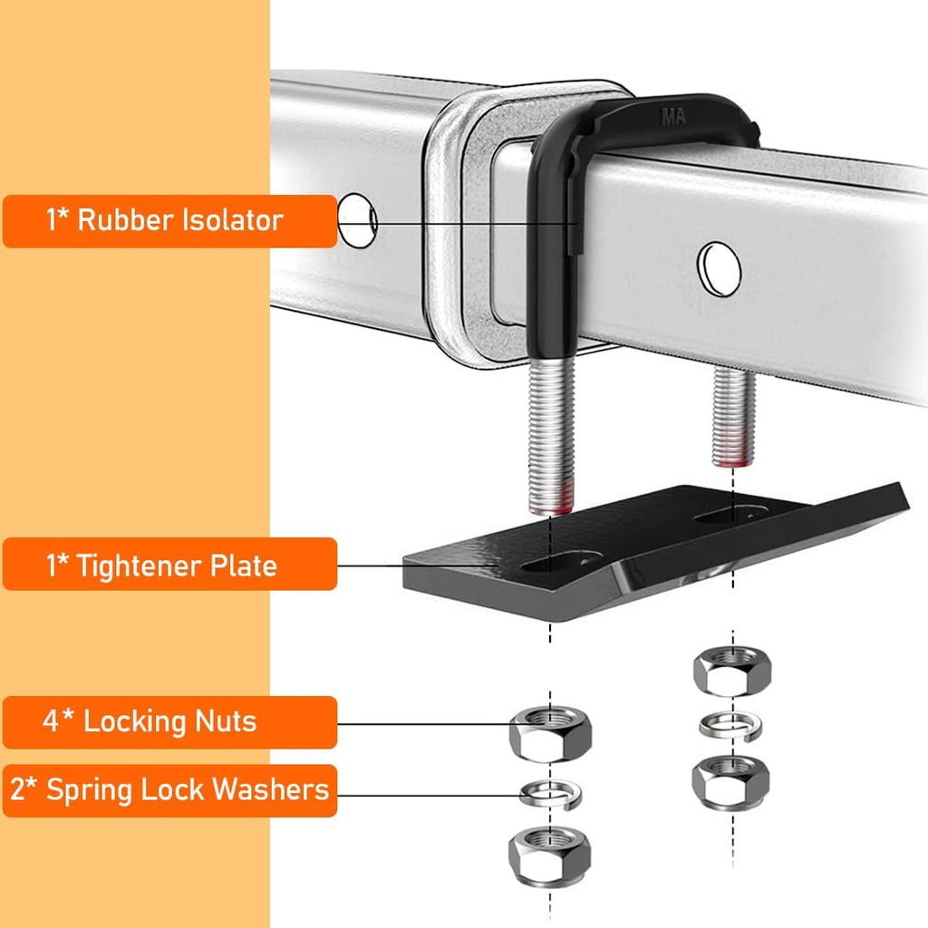 Hitch Tightener Anti-Rattle Clamp, Heavy Duty Steel Stabilizer for 1.25 and 2 inch Trailer Hitches, Anti-Rust Coating and Eliminating Rocking Instability