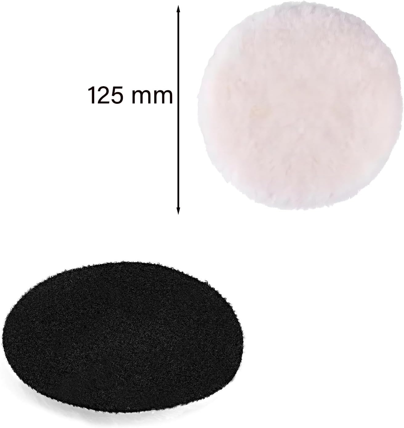 Swagwert 5 inches Wool Buffing Pads polishing Soft Sheepskin for Car, Furniture, Glass & More with Hook and Loop(Packs of 2)