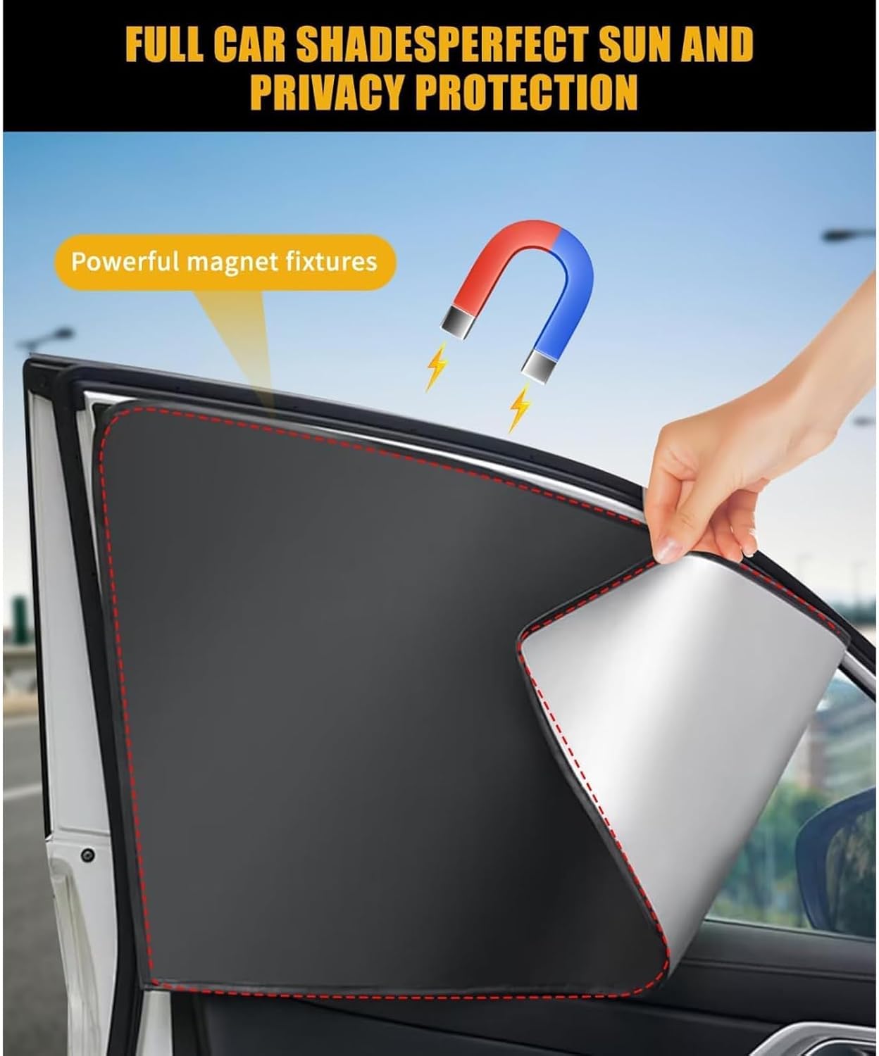 Car Side Window Sun Shade for Volvo XC70 2007-2016, Magnetic UV Protection Car Window Shades, Heat Blocking Privacy Sunshade for Car Windows