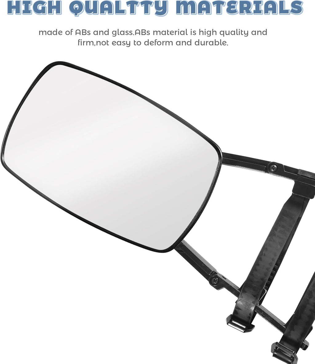 Tow Mirrors,Mirror Extenders for Towing,Universal Clamp-On 360 Degree Rotation Adjustable Trailer Mirrors for Towing,Applicable to the Rearview Mirror of Most Cars,Trucks,and Trailers