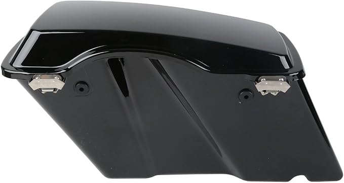 XFMT Motorcycle Saddlebags Vivid Black Hard Saddle Bags Trunk W/Black Latches - Image 4
