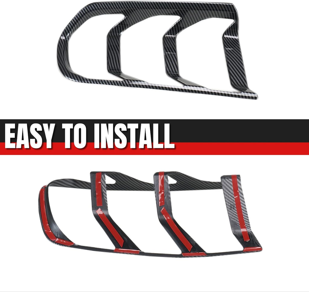 HAKA TOUGH Tail Light Lamp Cover Frame for Ford Mustang 2015 2016 2017 Taillights Frame Trim Bezels Ring for Mustang Accessories Carbon Fiber Black 2PCS