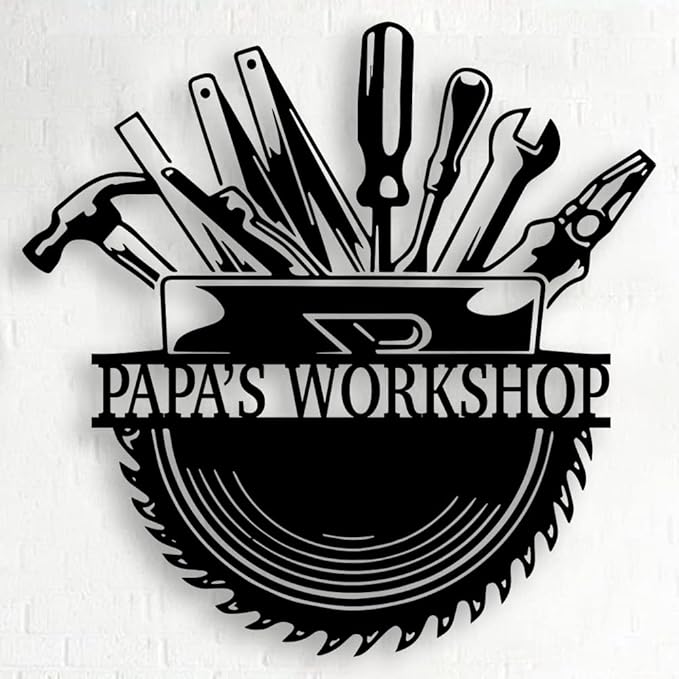 Personalized Papa's Workshop Metal Sign by Pamaheart