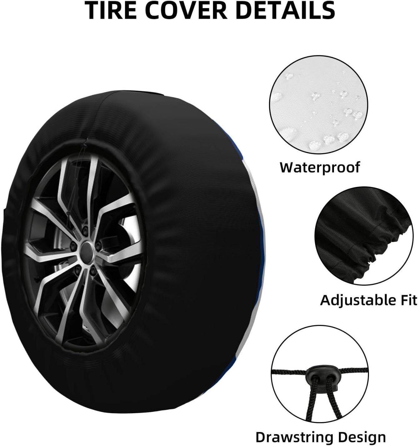 West Virginia Flag Print Universal Spare Tire Cover for RV, Jeep | Wheel Protector Fits Rv, Trailer, Jeep, Shield Tires From Sun, Dirt And Rain For Outdoor Storage