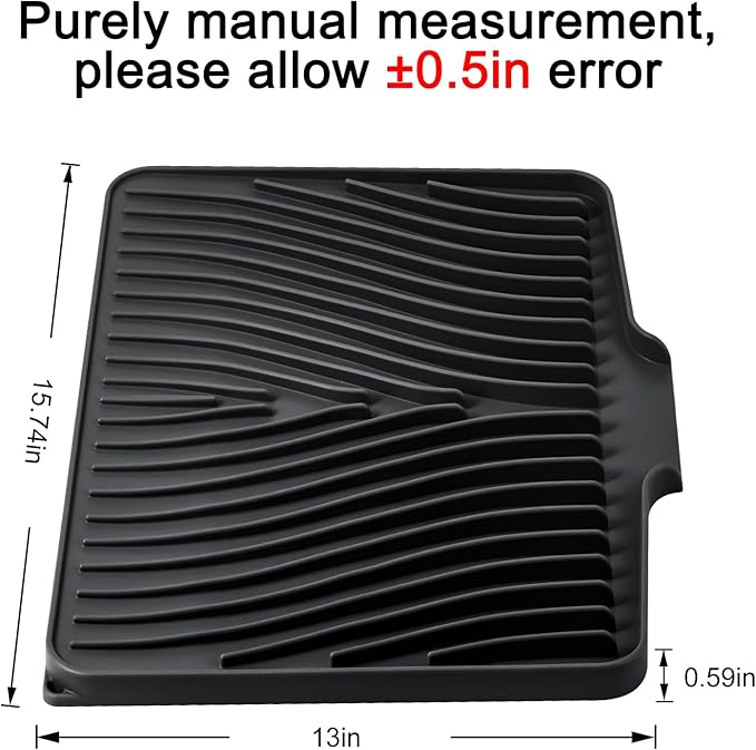 Silicone Dish Drying Mat for Kitchen Counter, Dish Drying Pad, Non-Slip Drain - Image 2