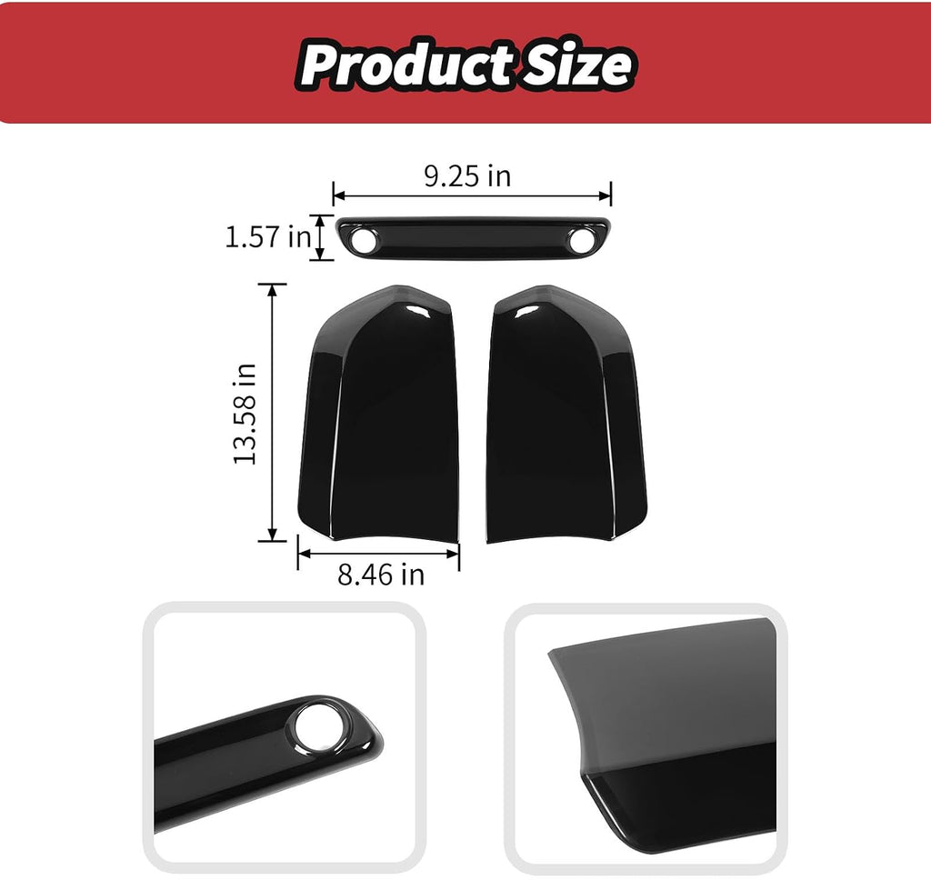 JeCar Smoked Tail Light Cover 3rd Third Brake Light Cover Trim Guards for 2015-2024 Chrysler 300/300C
