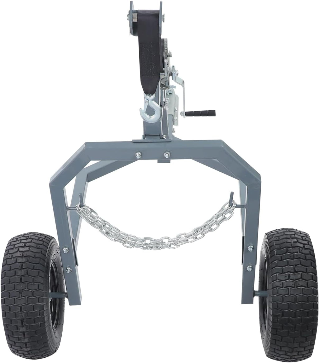 Log Skidding Arch, 1600Lbs ATV Log Dolly with 16in Tires, 24in Max | Designed for Landowners and Foresters, the Winch Lets You Hoist Logs Effortlessly, Smoothly Over Mud and Roots.
