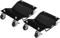 PrecisionAuto Heavy Duty 3000 lbs Car Wheel Dolly Set of 2 – Steel Tire Skates with Brakes – 360° Rotatable Anti-Skid Wheels for Material Handling – Black, Threaded Plate