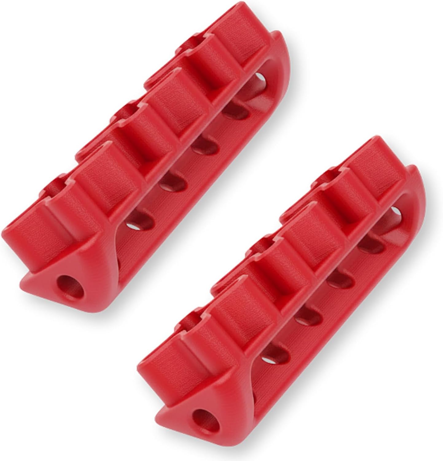 2Pcs Pull Handle Compatible with Tmat Truck Bed Cargo System, Low Profile Cargo System Grip Handle with Bungee Holes, Secure Angled Design for Truck Bed Organization (Red)