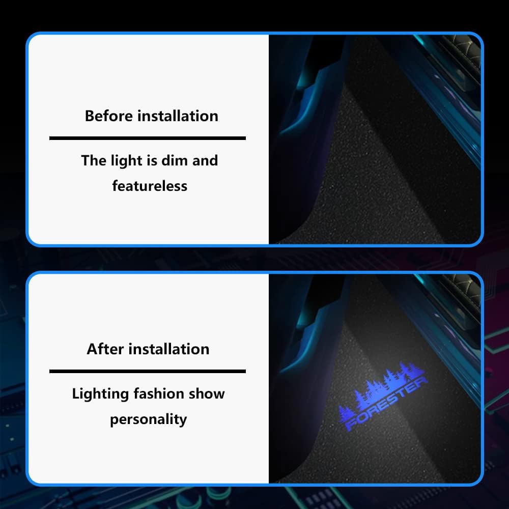 2 Pcs Non-Fading LED Car Door Logo Lights Courtesy Projector Laser Welcome Light Ghost Shadow Forester Accessories Puddle Lamp Compatible With Forester (Blue)