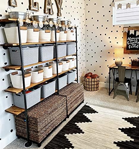 industrial retro wall mount iron pipe shelf,diy open shown in use