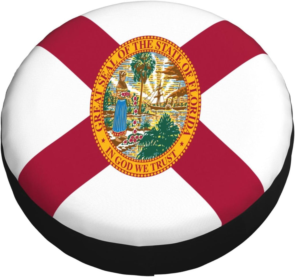 Flag of Florida Spare Tire Cover Trailer Tire Covers for Truck SUV Camper Vehicle Wheel Cover Waterproof Sun Dust Protection