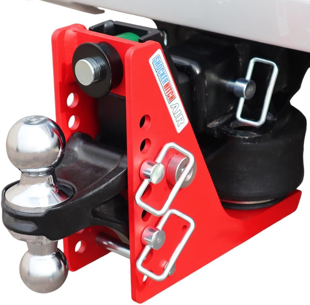 Shocker Air Hitch & Combo Ball (2" & 2-5/16" Balls), Fits 2-1/2" Hitch Chrome Combo 2" & 2-5/16" Balls