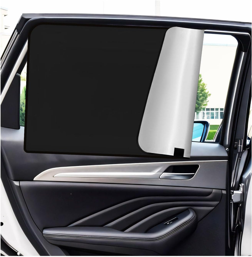 2PCS Car Window Shades, 31.5" × 19.7" Auto Rear Side Window Covers Privacy Curtain with 10 Magnets, Vehicle Side Windows Sun Shade Blocks Heat & UV Rays for Sedan SUV Truck