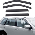 Set of 4 Front+Rear Smoke Sun/Rain Guard Outside Mount Tape-On Acrylic Window by LQQDP