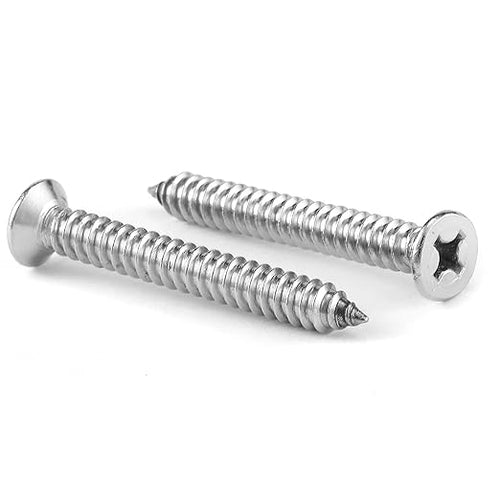 #6 x 1-1/2" Wood Screw 100Pcs 18-8 Stainless Steel Screws Flat Head Phillips by SGTZH