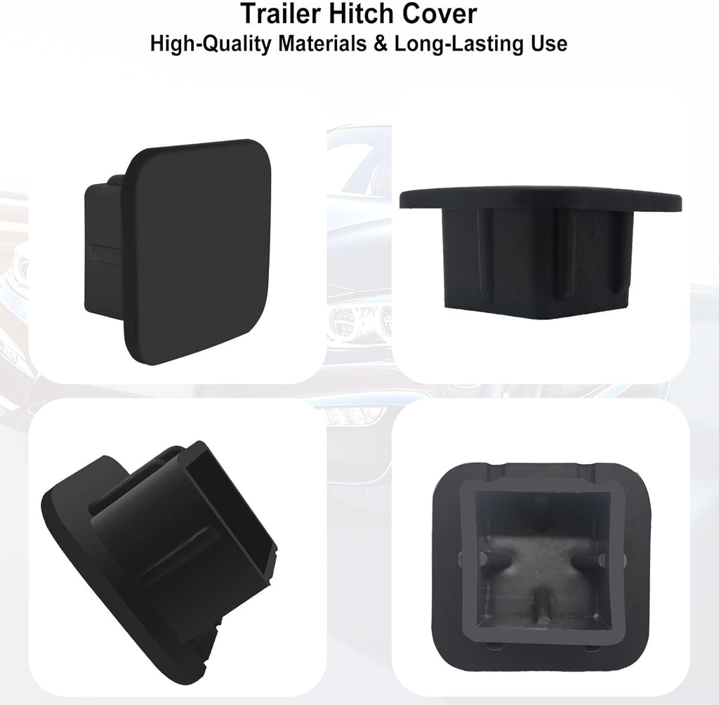 2 Inch Trailer Hitch Cover Black Rubber Tow Receiver Tube Plug Cap Fits for Any 2" x 2" Square Receiver Tube Fits for Class 3 4 5 to-yota F-ord G-MC Chev-y Je-ep Le-xus Mer-cedes by Sikawai
