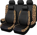 flying banner car seat covers protects leopard printing, main product view