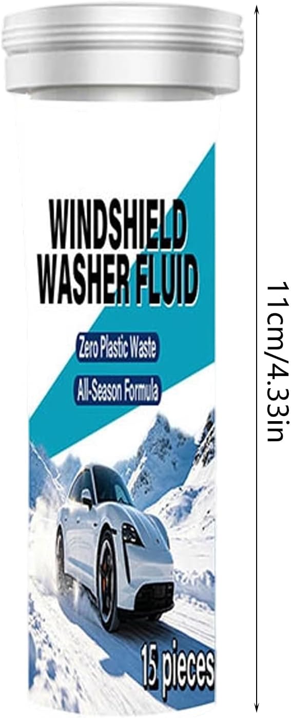 15Pcs Car Windshield Tablets Quick Dissolving Formulas Prevents Ice Fog & Scratches on Glass for Daily Use Glass Tablets for Cars