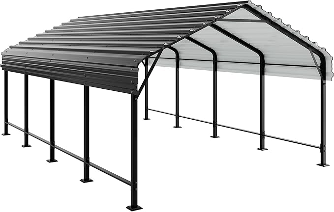 JAMFLY Carport, 12X15 FT Metal Carport, Heavy Duty Carport Canopy - Image 8